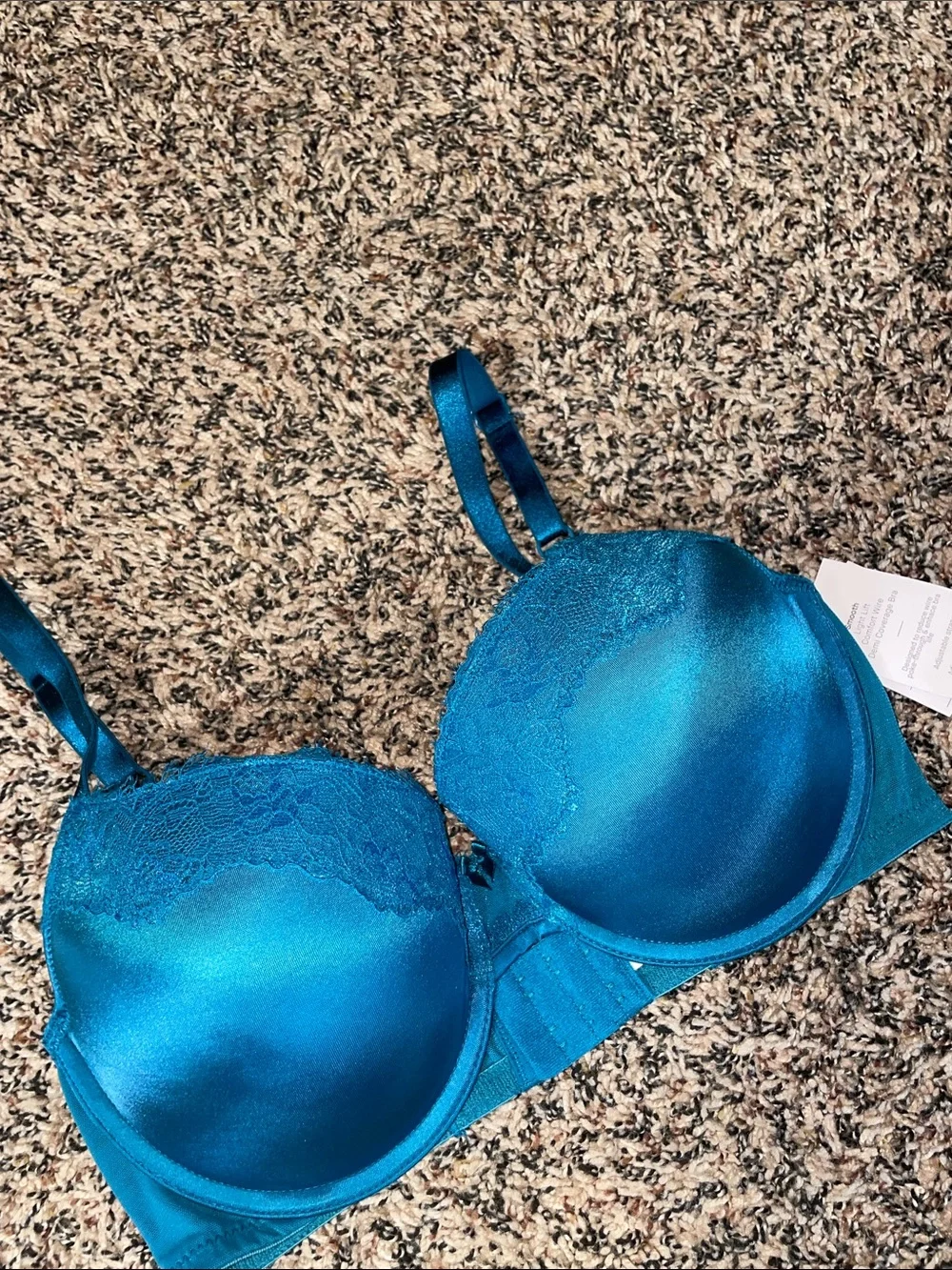 Auden Women’s Teal Lace Push Up Demi Bra Size 34DD | NWT